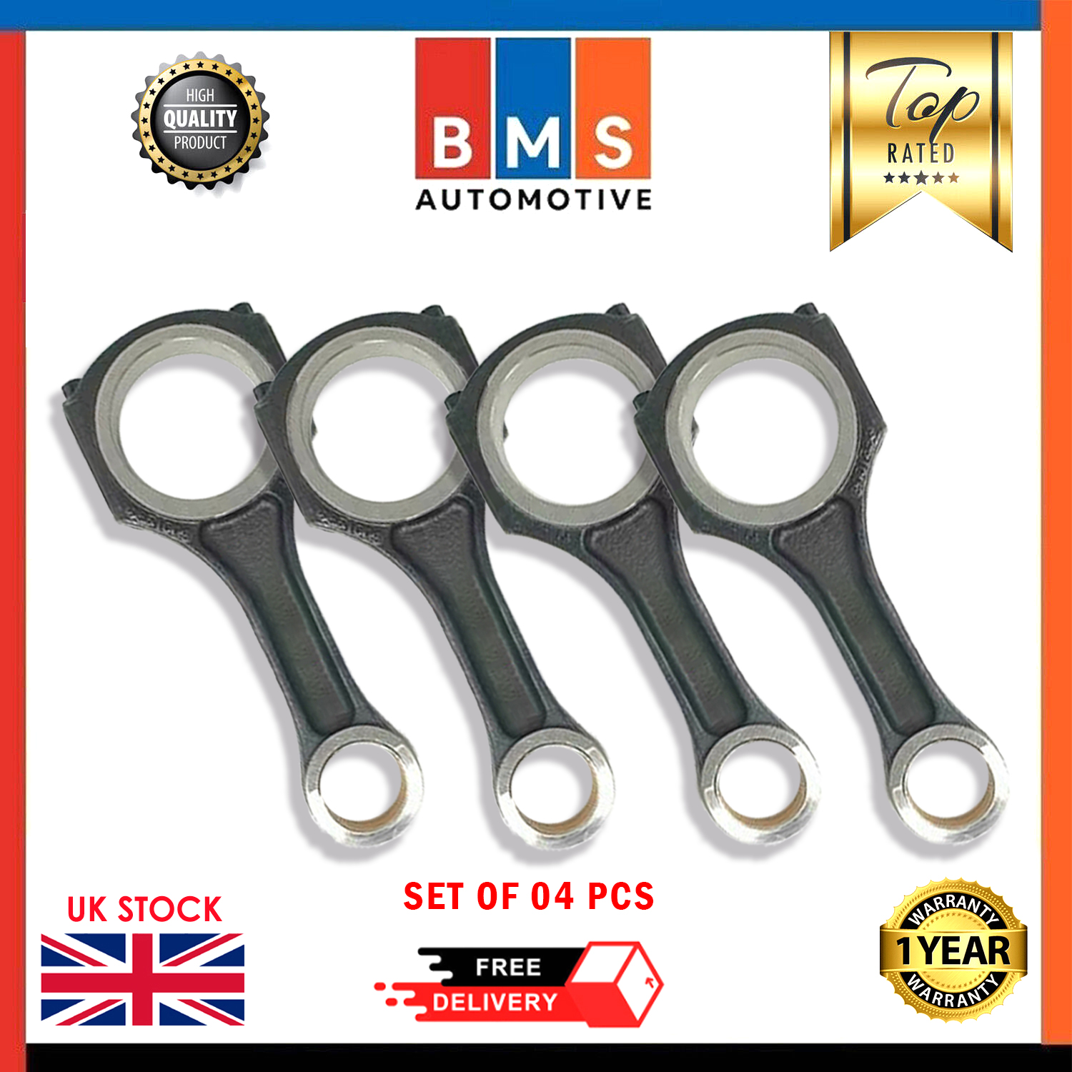 MERCEDES-BENZ A B C & E CLASS OM 651 2.2 DIESEL CONNECTING ROD CON ROD SET OF 04